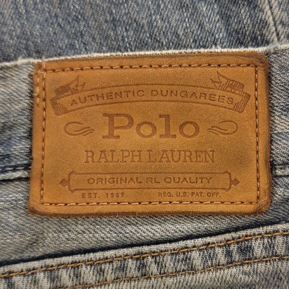 38 x 32 Polo Ralph Lauren Sullivan Slim Distressed Repaired Timeworn Rips Frays - Picture 4 of 16